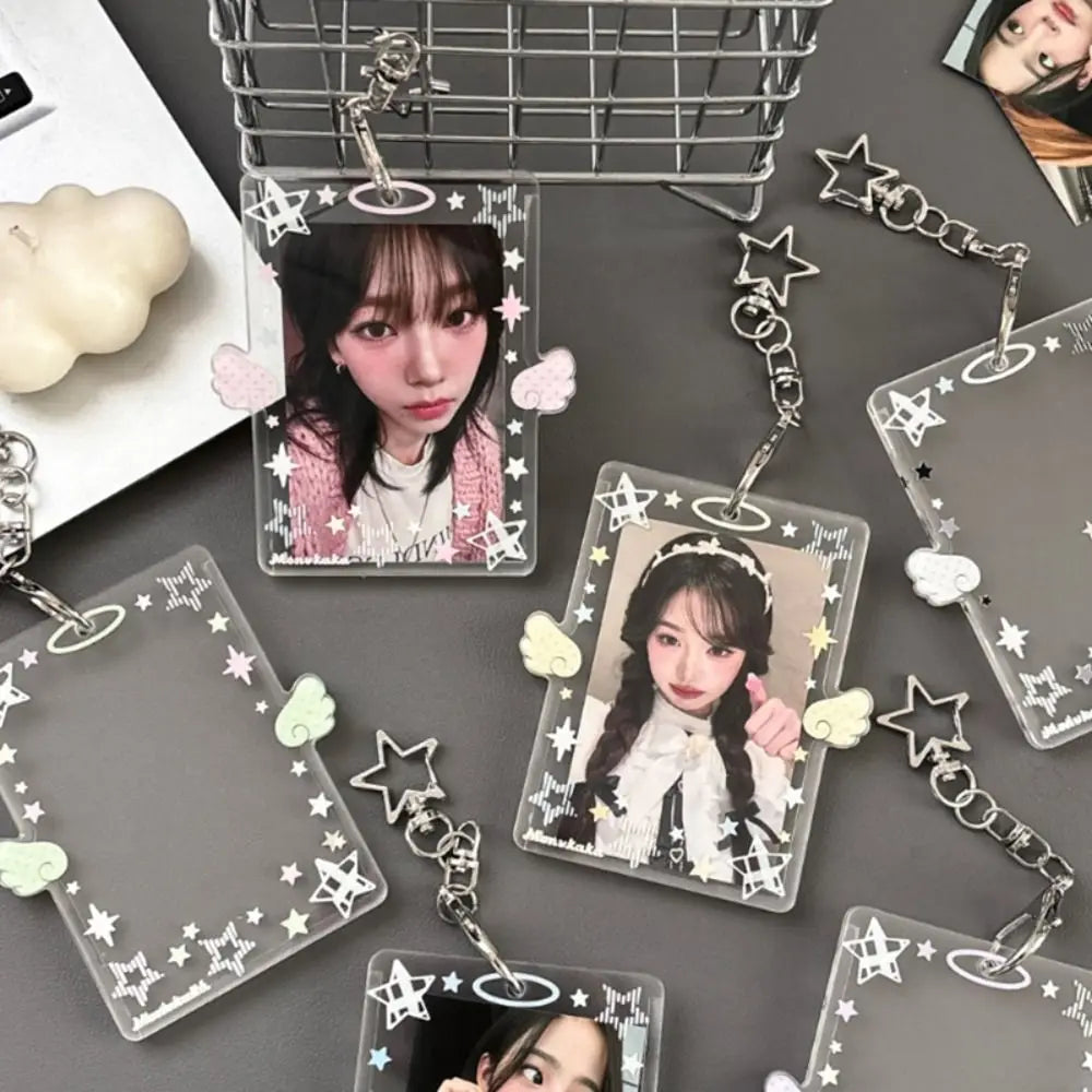 Acrylic Photocard Holder Bag Pendant – 3 Inch Angel Wings Photocard Holder HIP
