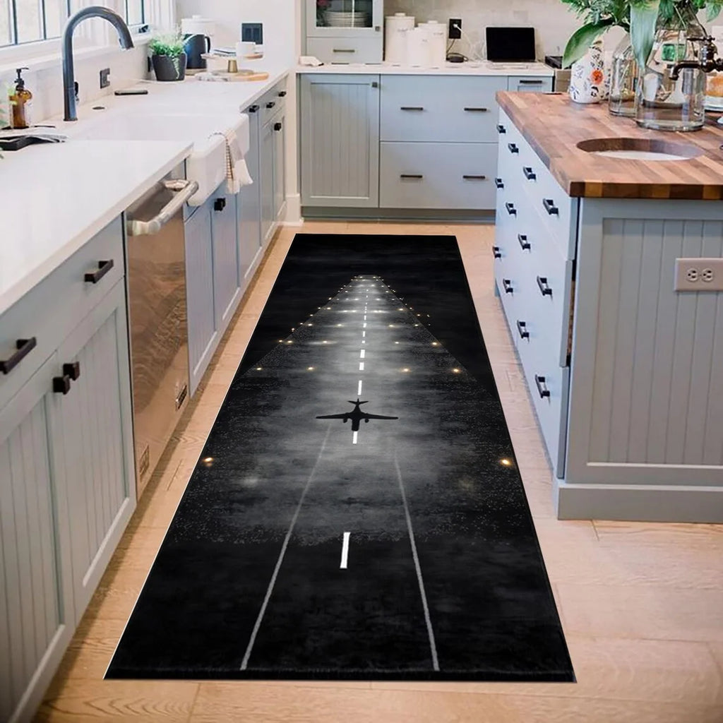 Airplane Runway Runner Rug – Non-Slip Aviation Floor Mat Runner Rug HIP 3 50X150cm