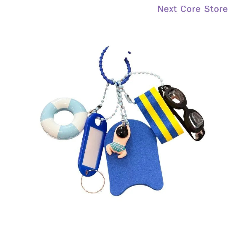 Swim Ring Resin Keychain – Cute Bag Charm & Pendant Novelty Keychain Charm HIP