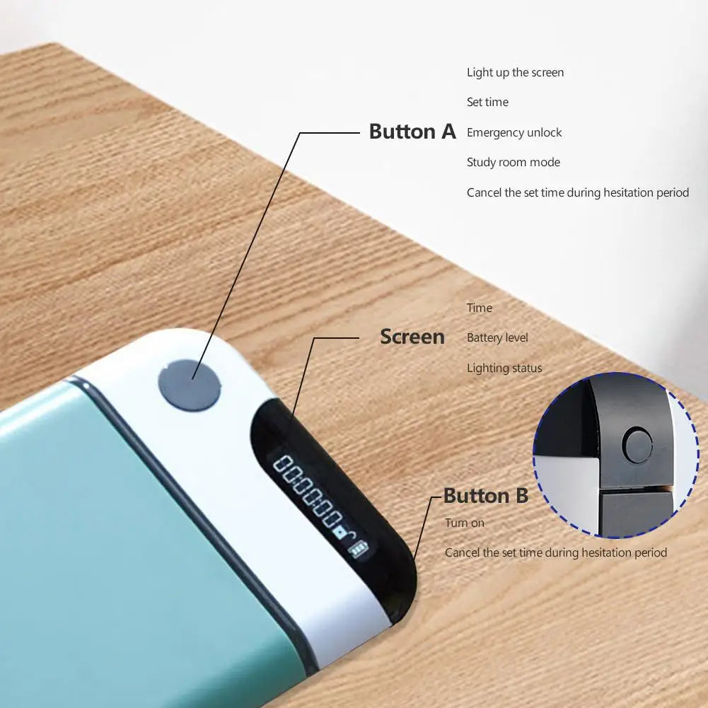 Portable Mobile Phone Lock Box Timer Smartphone Locking Case Safe Timed Lockbox Self-Discipline Keepin Box Limit Cell Phones Use HIP