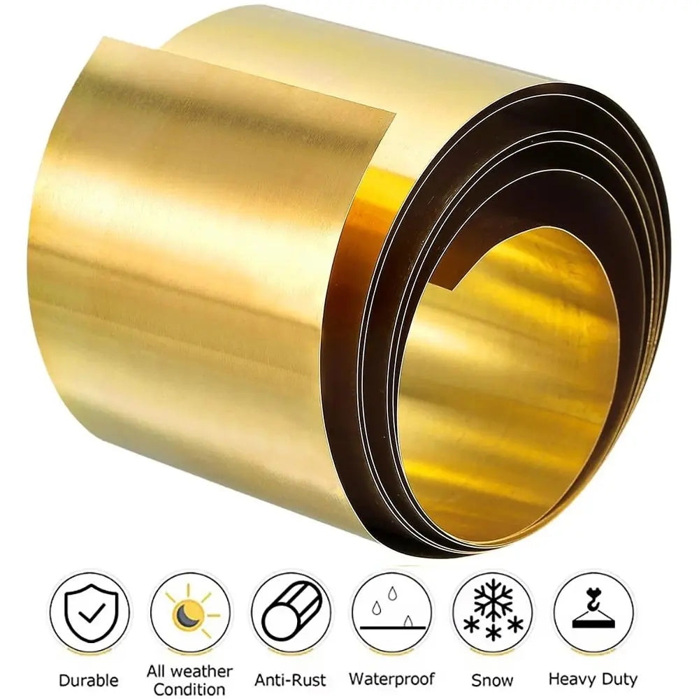 Brass Strip Sheet Roll 0.1–0.5mm Thick | 1000mm Length Brass Metal Sheet HIP