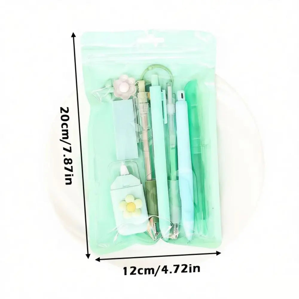 8-in-1 Flower Stationery Set – Gel Pen, Pencil, Eraser & More Student Stationery Set HIP