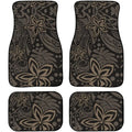 4-Piece Washable Car Floor Mats – Green Hibiscus Design Automotive Floor Mats HIP 1 one size