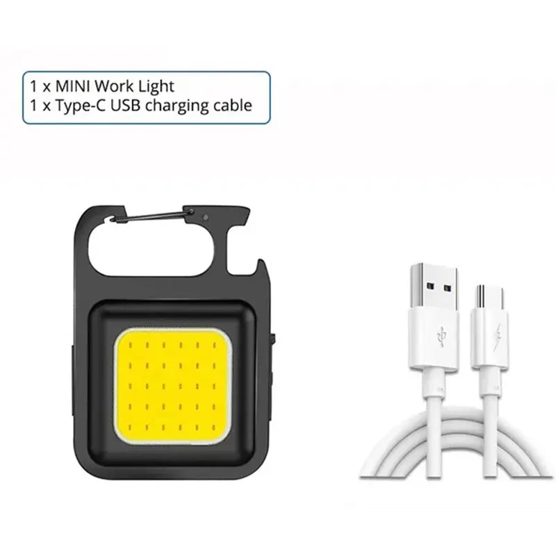 ESMARTER COB Keychain Flashlight – Rechargeable Mini EDC Torch EDC Keychain Flashlight HIP J031