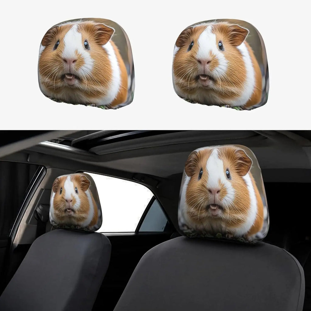 2-Pack Guinea Pig Car Headrest Covers – Soft & Breathable Car Headrest Cover HIP