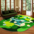 Soft Faux Cashmere Large Area Rug – Green Geometric Carpet Area Rug HIP GU6387-YD 240x360cm