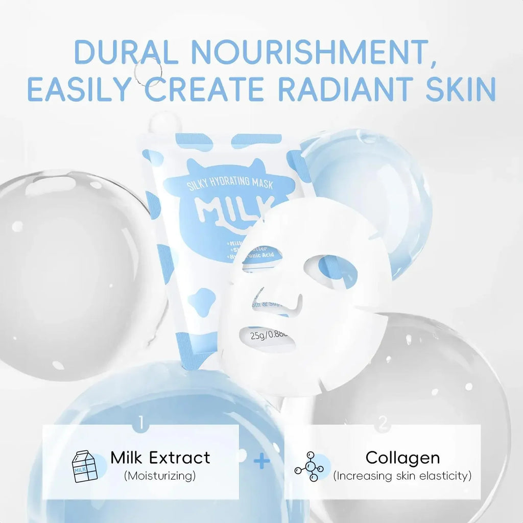LAIKOU Milk Collagen Face Mask 25g – Hydrate & Brighten Hydrating Sheet Mask HIP