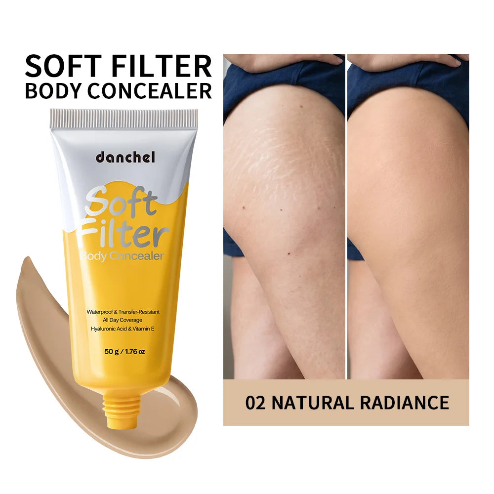 Waterproof Body Concealer Transfer Resistant Long Lasting High Coverage Natural Finish Makeup for Scars Spots Veins Tattoos HIP