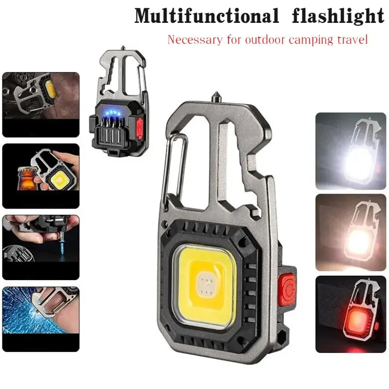 COB Keychain EDC Flashlight 500LM – Multi-Tool Work Light EDC Keychain Flashlight HIP