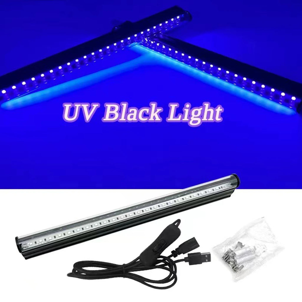 2 Packs LED UV Blacklight UV Lamp Bar Stage Blacklight Tube Portable UV Light for Fluorescence Detection LED Party Light HIP