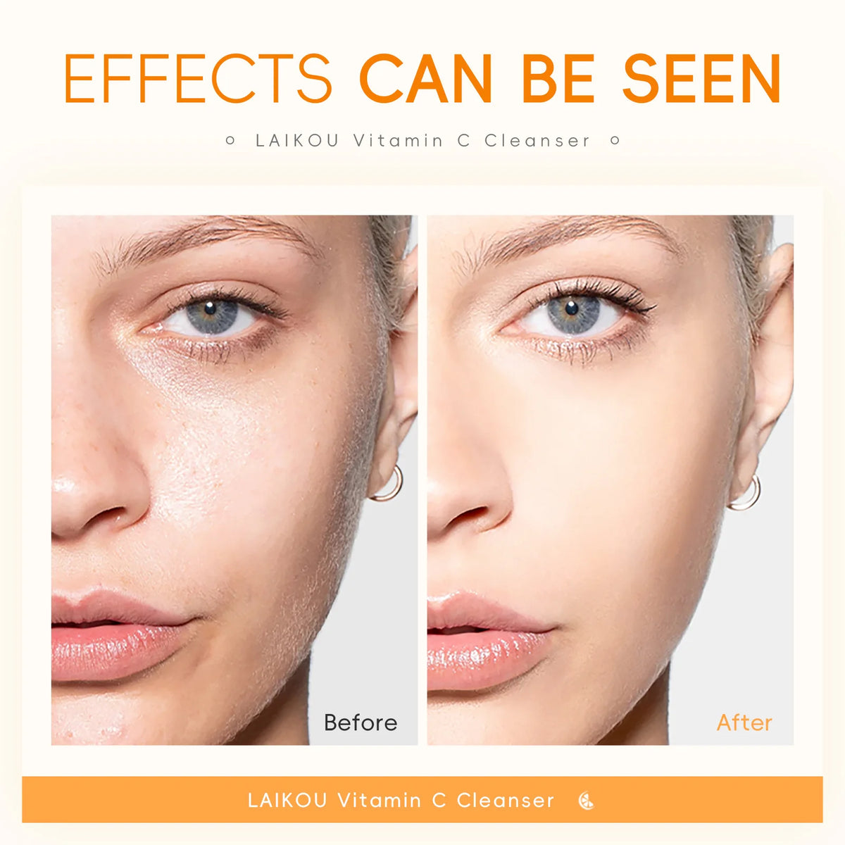 LAIKOU Vitamin C Facial Cleanser 50g – Brightening & Pores Vitamin C Cleanser HIP