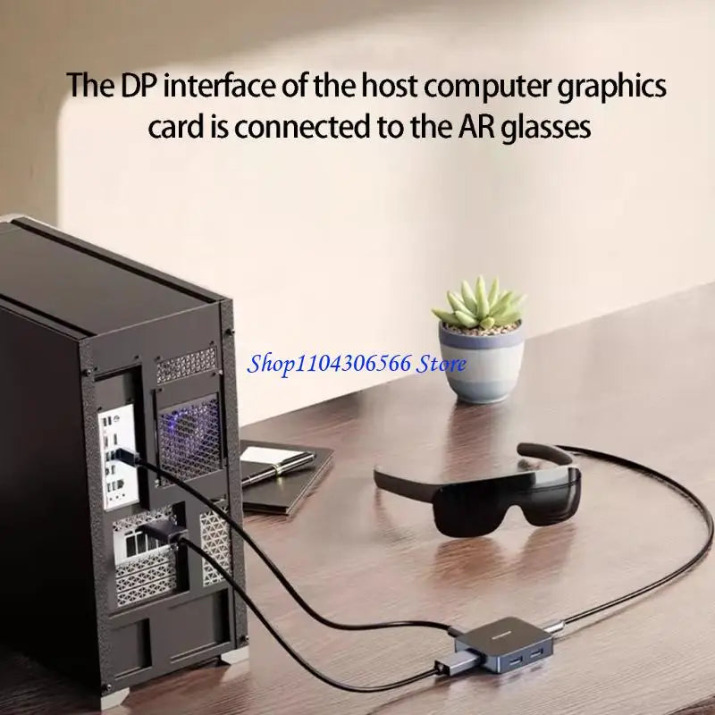 DisplayPort 1.2 to USB-C Adapter – 4K 120Hz + 3 USB Ports Display Port Adapter HIP