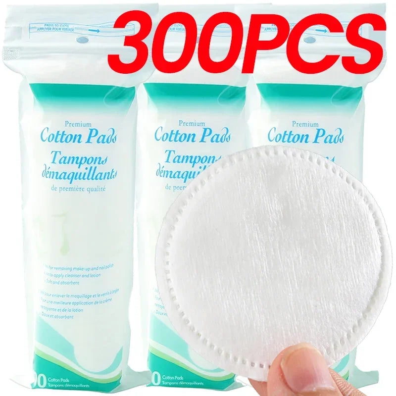 100-Pack Double-Sided Cotton Makeup Remover Pads – Pure Cotton Cotton Remover Pads HIP C559-300pcs