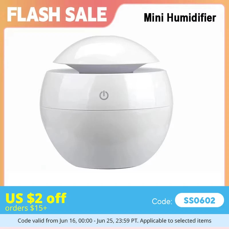 USB Mini Humidifier Aromatherapy Diffuser & LED Mood Light USB Mini Humidifier HIP