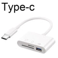 3-in-1 USB-C Memory Card Reader – SD, TF & CF Adapter Memory Card Reader HIP White