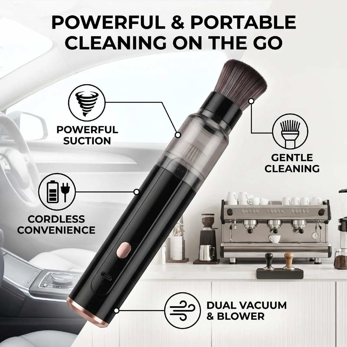 Car Vacuum Cleaner Handheld Mini Cordless Coffee Grinder Remover for Car Home Office Coffee Grinder HIP