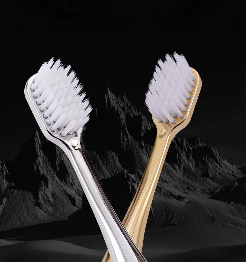 Soft Toothbrush Men Women Adult Tooth Brush Gold Silver Dental Brushes Elegance Gentle Toothbrushes Drop Shipping HIP