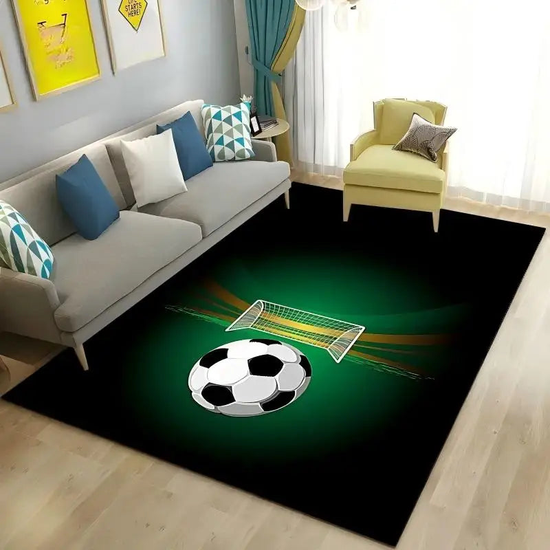 2D Soccer Football Area Rug – Non-Slip Kids Play Mat Decorative Area Rug HIP 1 40X60cm-Felt