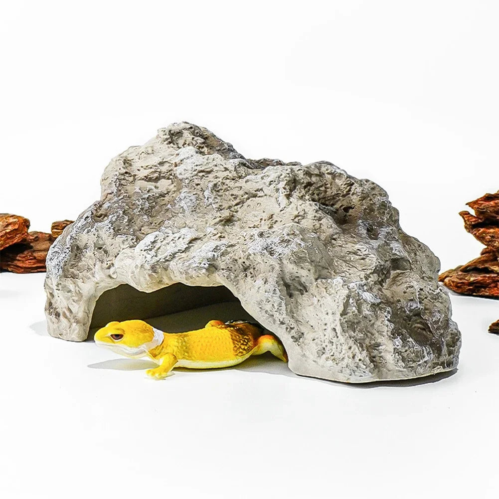 Lizard House Terrarium Resin Fake Rock Bearded Dragon Cave Landscape Basking Area Aquarium Decor Reptile Hiding Caves HIP