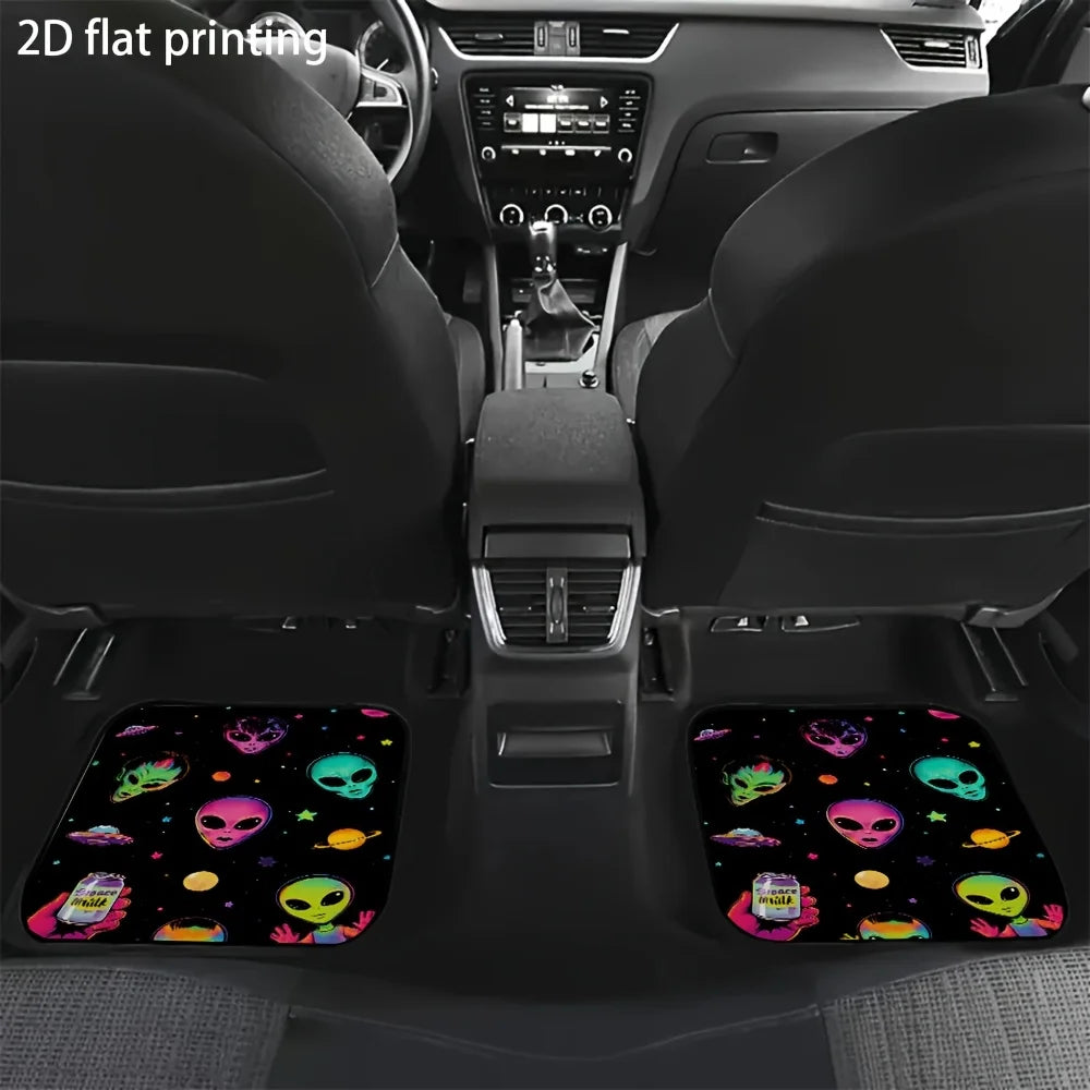 4-Piece Alien Space Car Floor Mats – Washable Polyester Car Floor Mats HIP