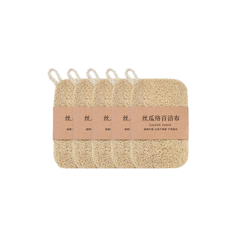 Natural Loofah Dish Scrubber Pads – Reusable Kitchen Cleaner Dish Scrubber Pad HIP 5pcs
