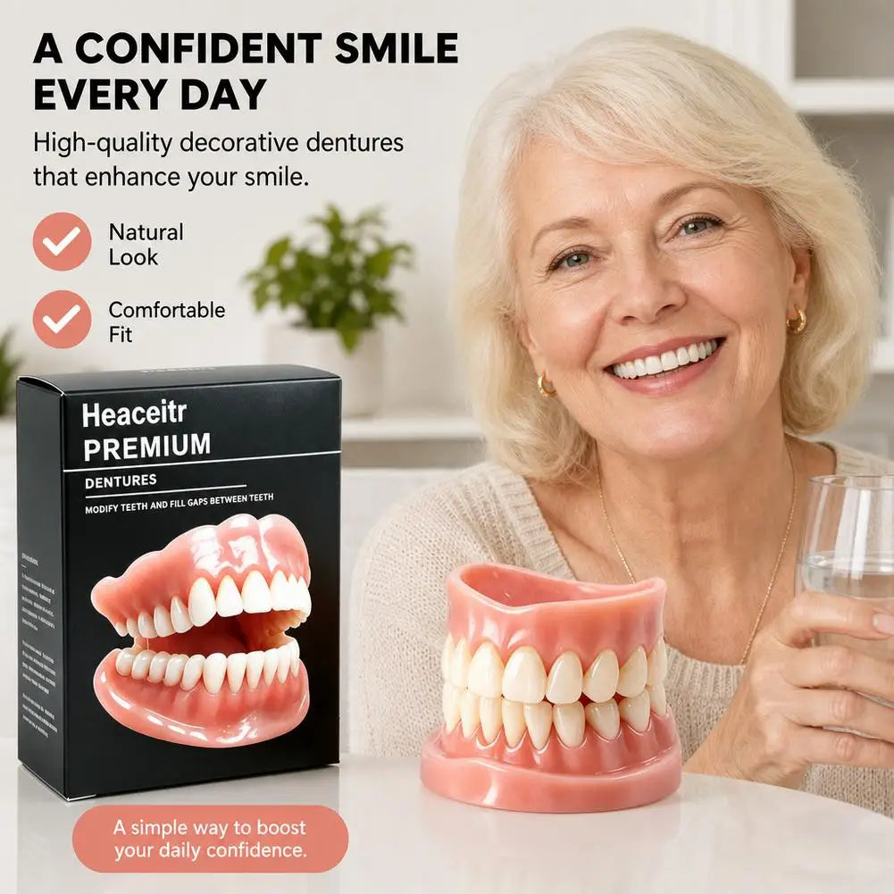 Latest Technology Complete Set of High-end Silicone Dentures Adjustable Dentures Confident Smile Oral Care Reusable Teeth HIP