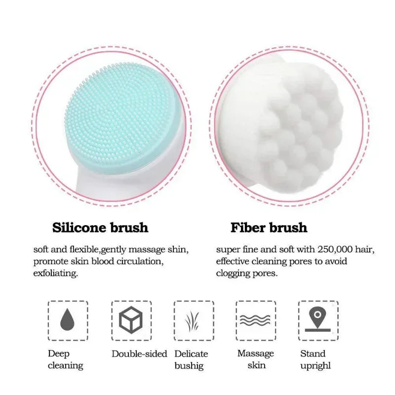 3D Double-Sided Silicone Facial Cleansing Brush | RUZOFO Facial Cleansing Brush HIP