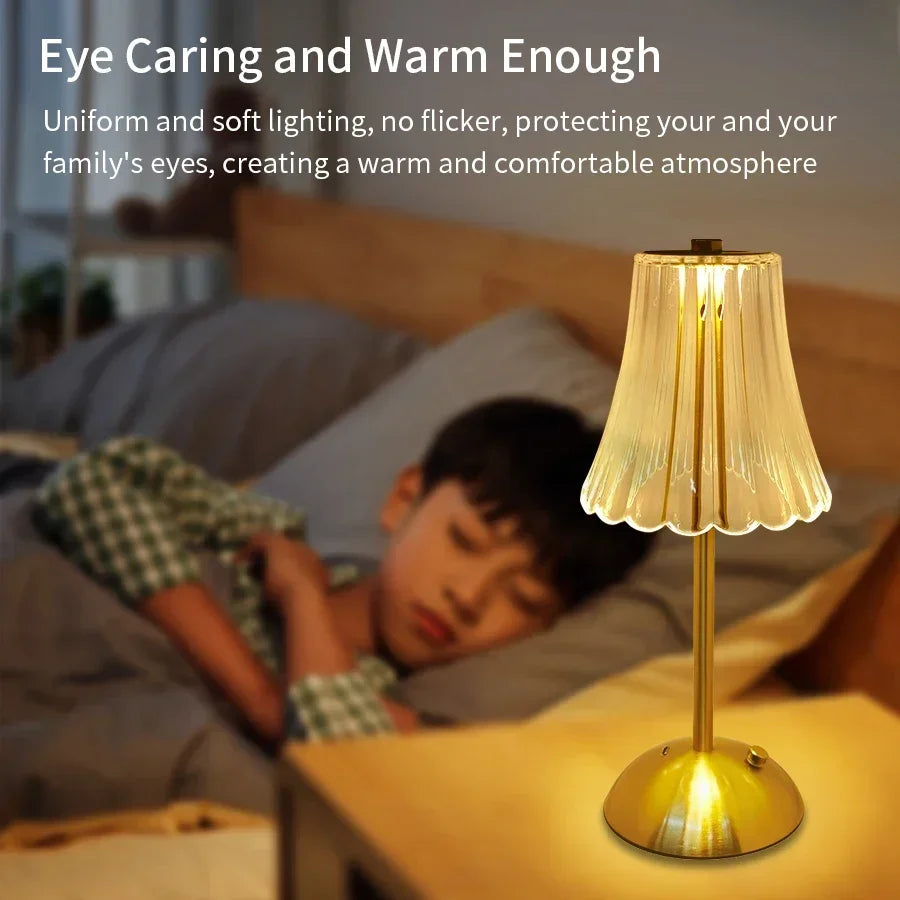 USB Rechargeable LED Table Lamp Touch Sensor Desktop Night Light For Bar Hotel Restaurant Bedroom Atmosphere Room Decor Lighting HIP