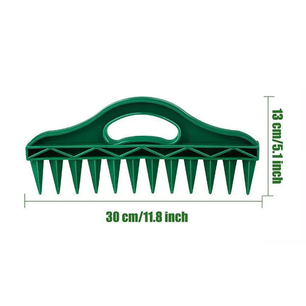 1Pc Durable Handheld Plastic Seeding and Punching Tool, 12 Hole Soil Quick Punching, Gardening Seed Spacing Tool HIP