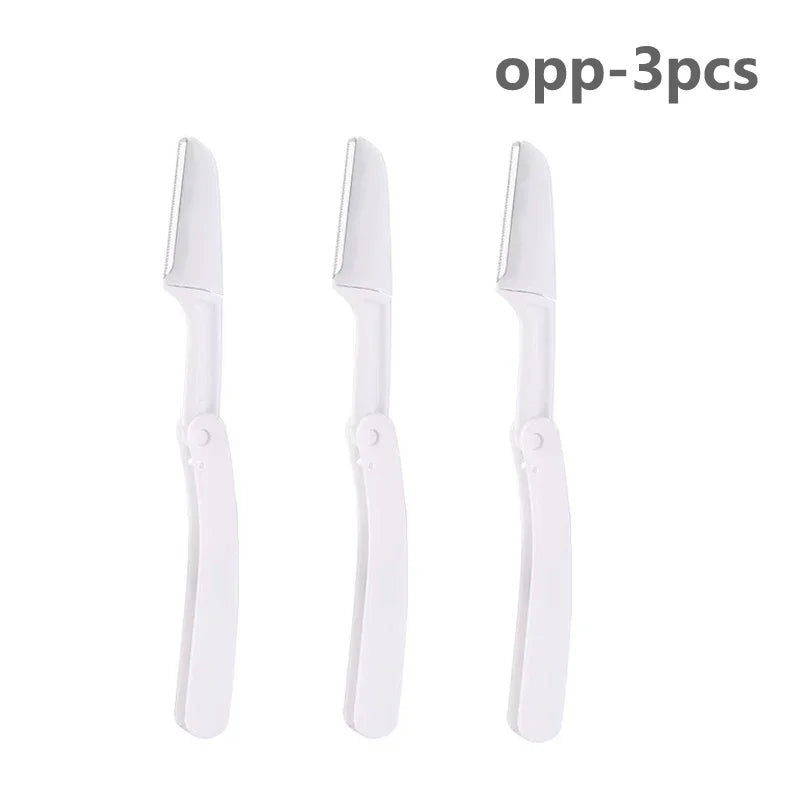 3-Pack Foldable Eyebrow Trimmer & Facial Hair Shaper for Women Eyebrow Trimmer HIP C801-White 3pcs opp
