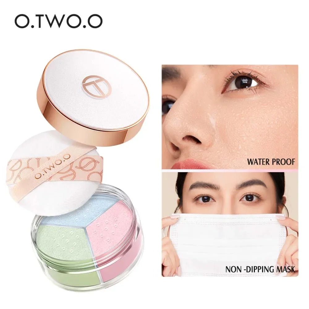 O.TWO.O 3-Color Loose Setting Powder – Matte Oil Control Loose Setting Powder HIP