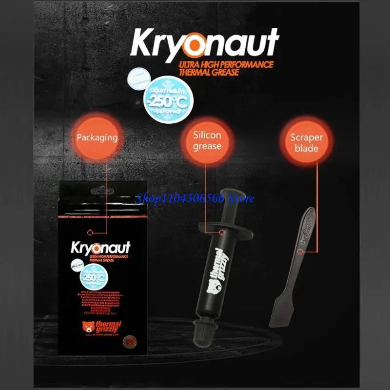 Thermal Grizzly Kryonaut CPU GPU Heatsink Paste 1g | 12.5W/mK Thermal Compound Paste HIP
