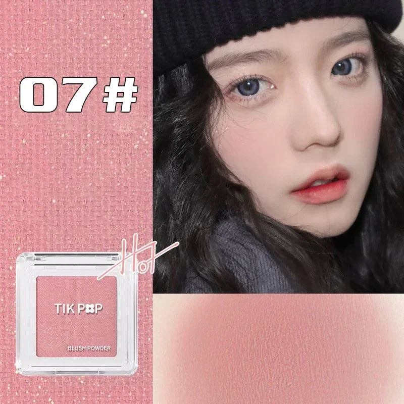 Blush Blueberry Palette Face Mineral Pigment Cheek Blusher Powder Cosmetic Natural Contour Shimmer Highlight Cream Palette HIP 07Glitter Smoky Rose