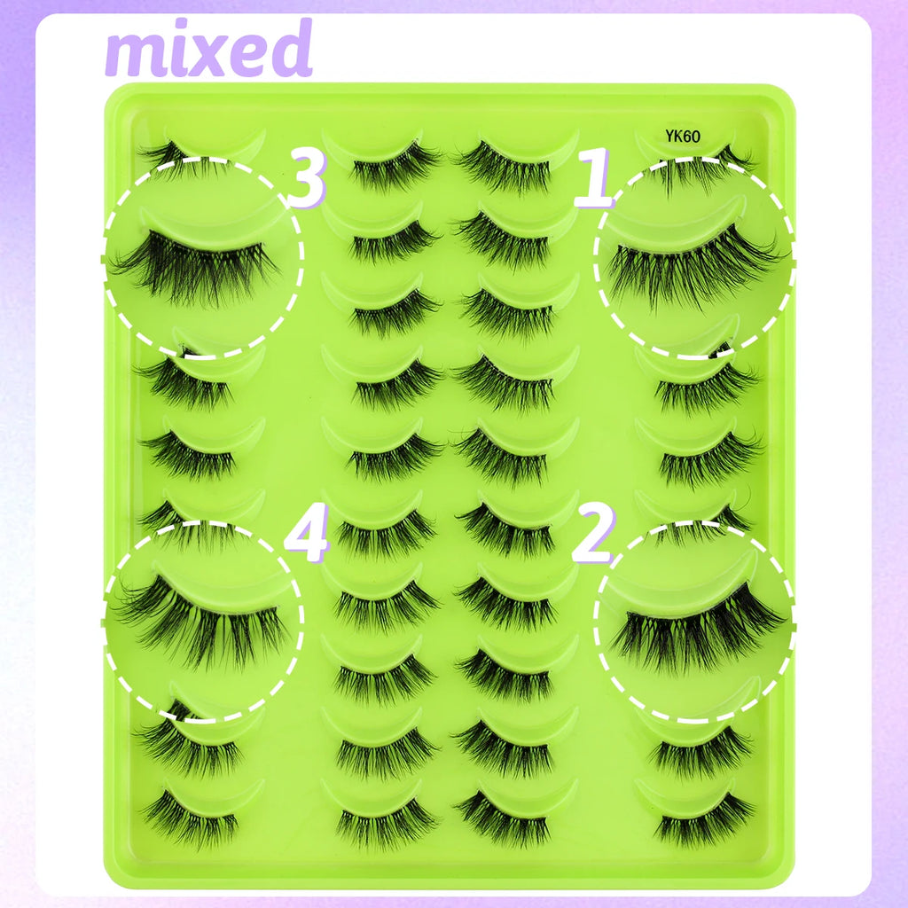 Half Lashes 3/10/20 Pairs Eyelashes Wispy Soft Natural 3D Mink Lashes Makeup Volume Fluffy Half False Eyelash Cilios Tools HIP