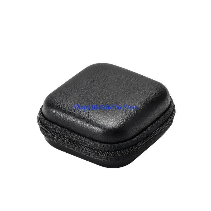 Portable PU Leather Zipper Earbud & Headset Carrying Case Headphone Carrying Case HIP