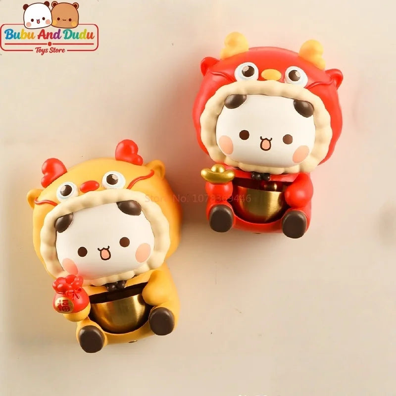Panda Bubu & Dudu Magnetic Brass Doorbell – Collectible Gift Collectible Figurine HIP