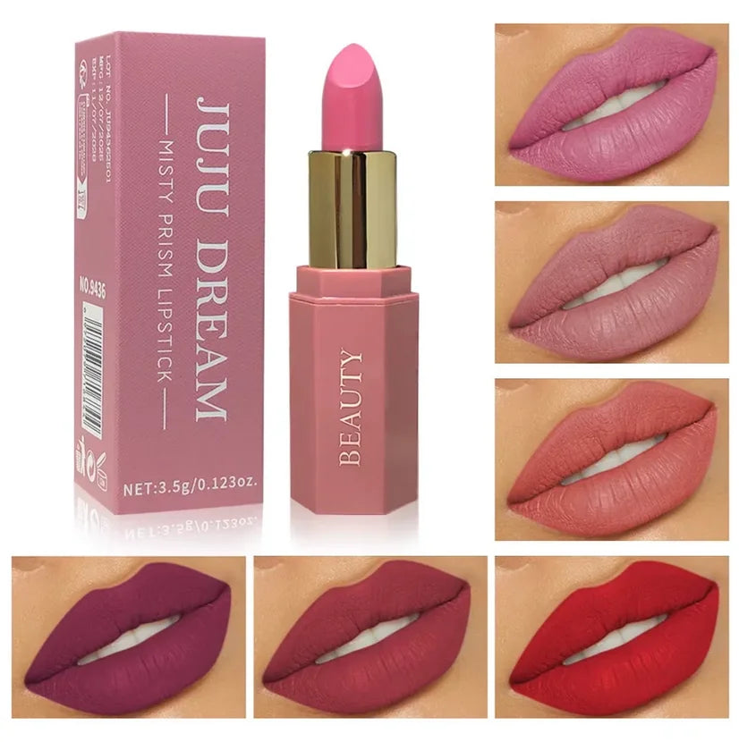 JUJU Dream 6-Pc Matte Velvet Lipstick Set – Waterproof & Glitter Lipstick Set HIP