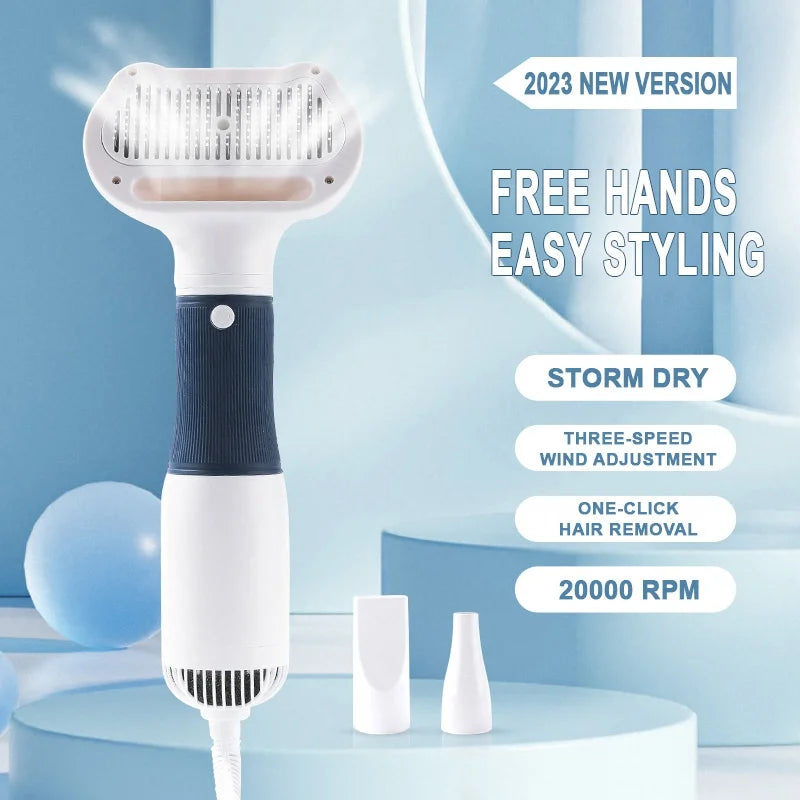 3-in-1 Pet Hair Dryer & Grooming Brush – Quiet Low Noise Pet Hair Dryer HIP