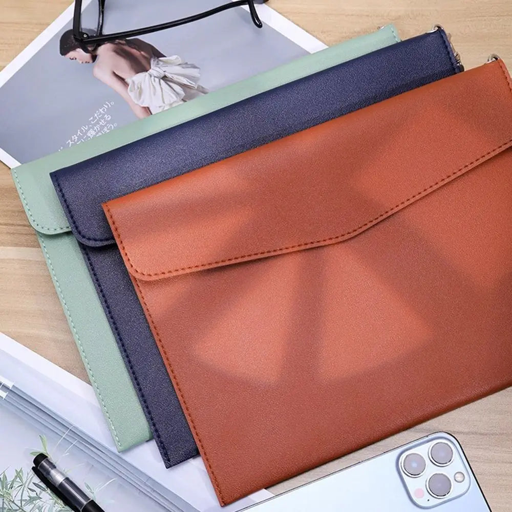 A4/A5 PU Leather Document Folder – Large Capacity Briefcase Leather Document Folder HIP