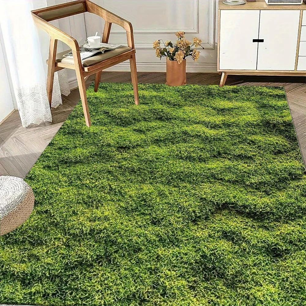 3D Green Grass Area Rug – Non-Slip Nature Lawn Floor Mat Area Rug Floor Mat HIP 1 40x60cm-Felt