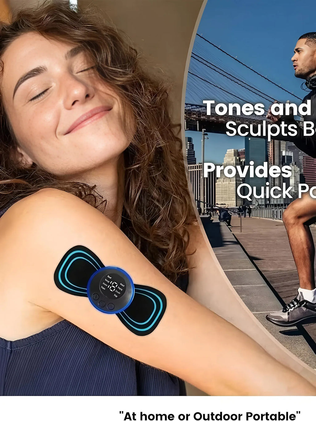 EMS Neck & Back Massager – 8 Modes, LCD Display, Rechargeable EMS Neck Massager HIP