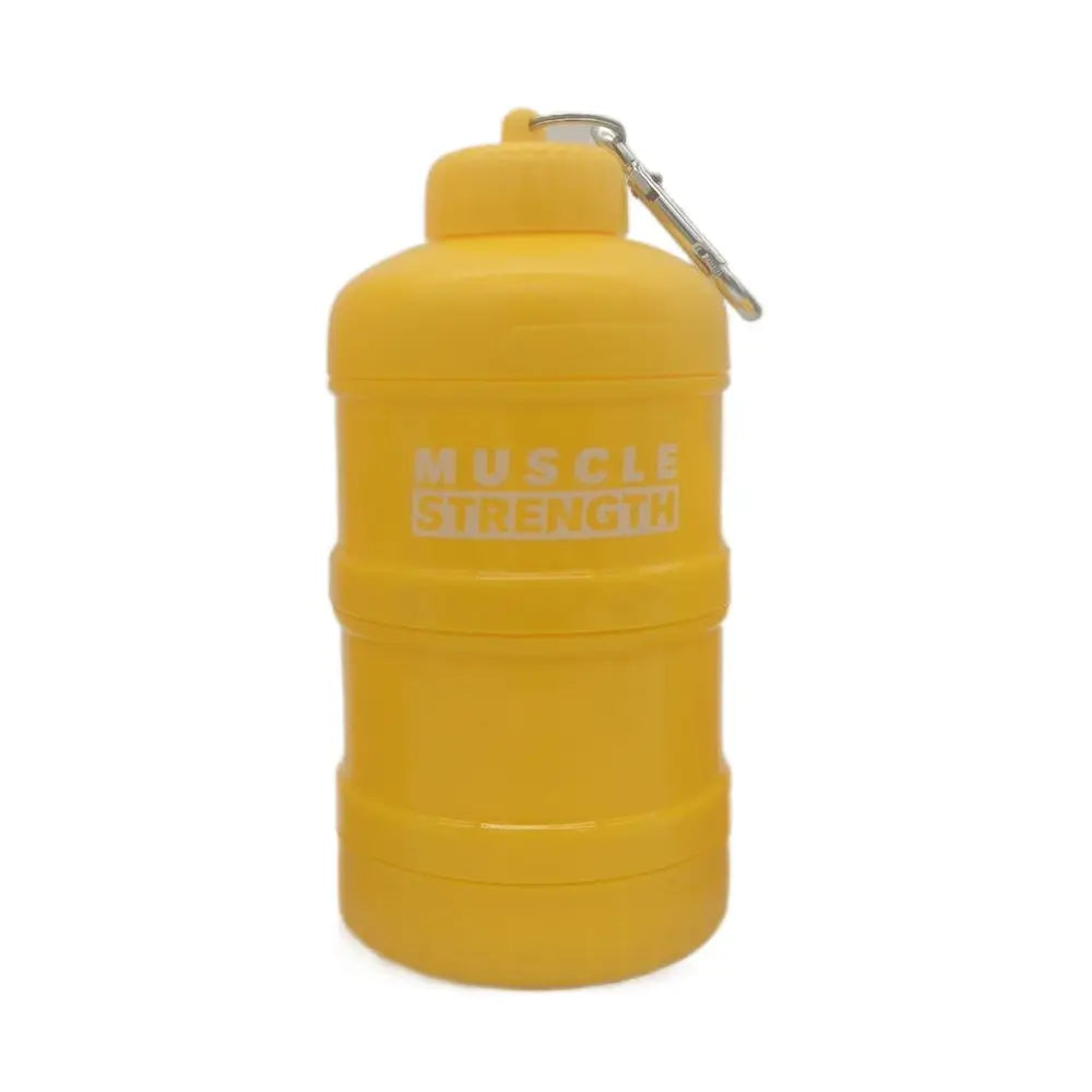 Portable 1/2/3-Layer Protein Powder Storage Box & Supplement Supplement Storage Box HIP Yellow-2-layer