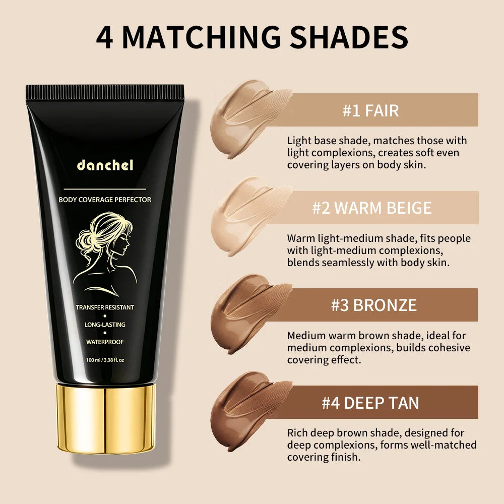 100ml Body Leg Concealer Waterproof Anti Transfer Cover Tattoo Scar Varicose Veins Even Skin Tone Wheat Tan Foundation HIP