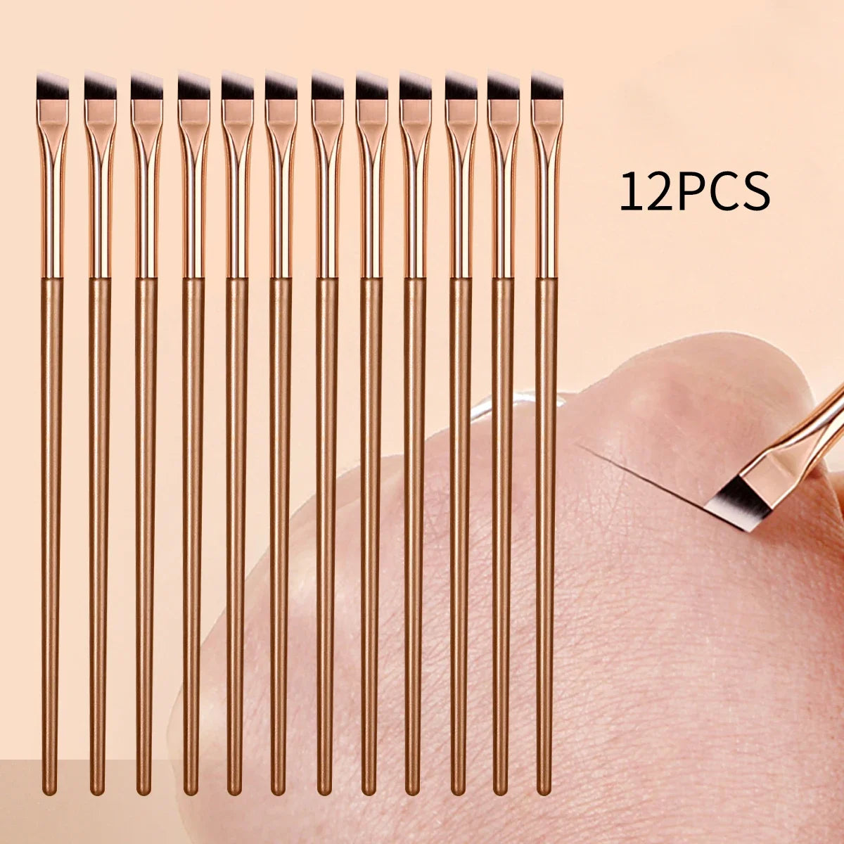 12-Piece Eyeliner & Eyebrow Makeup Brush Set | RUZOFO Makeup Brush Set HIP C705-Gold 12pcs