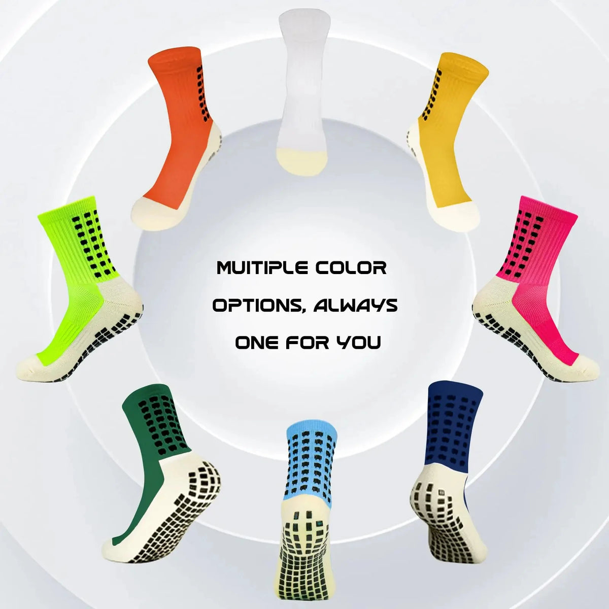 Men's Mid-Calf Sports Socks Breathable Anti-Slip Silicone Dotted Football Basketball Yoga Socks Comfortable Breathable Sports HIP