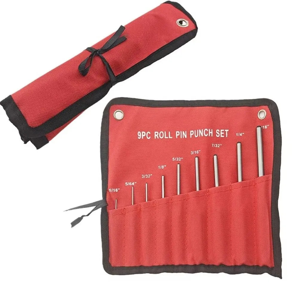 9-Piece Steel Roll Pin Punch Set with Carry Case | HIP Pin Punch Set HIP