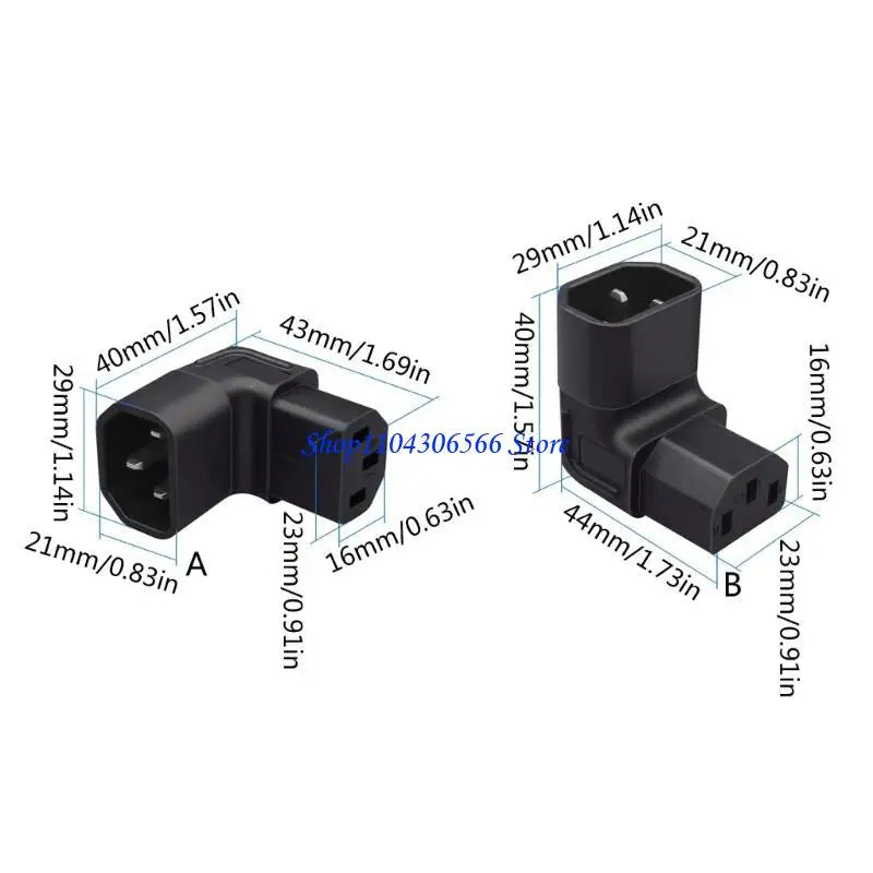 IEC320 C14 to C13 Angled Power Adapter – Compact PVC Power Adapter HIP