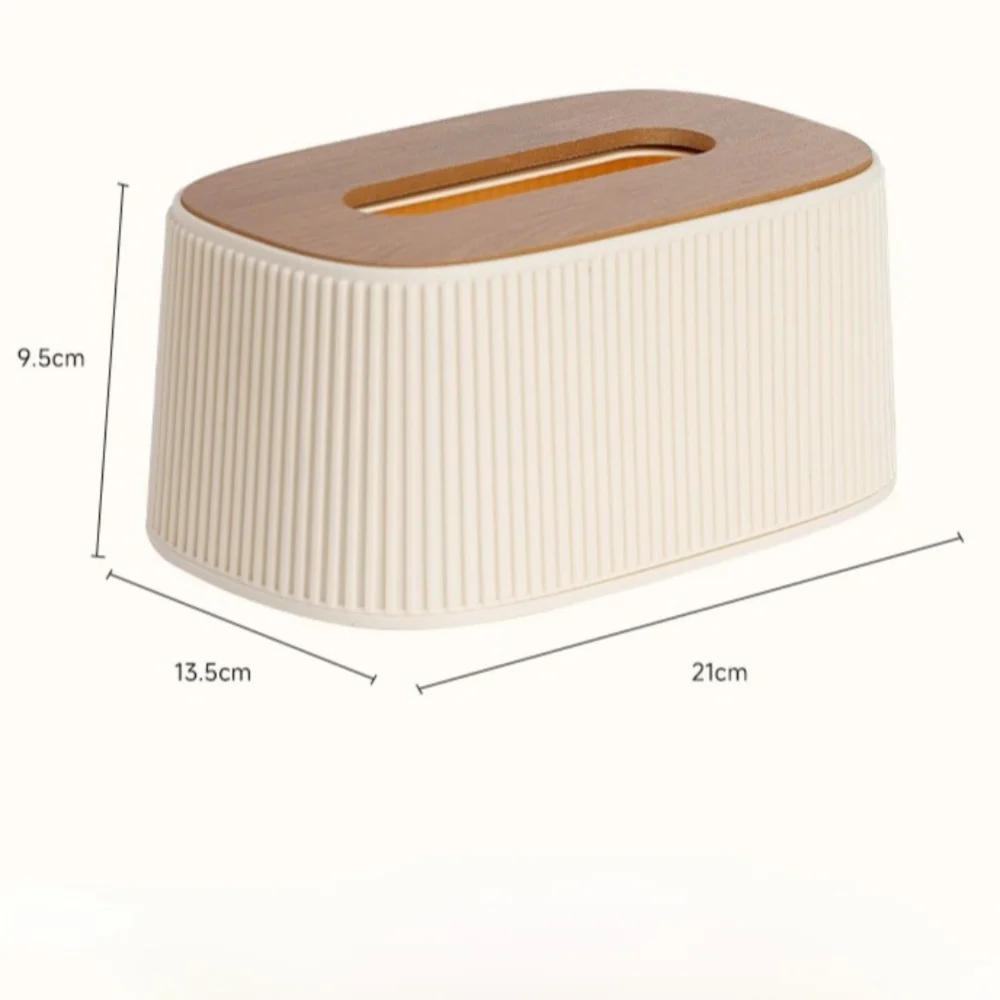 Auto-Lift Spring Tissue Box Dispenser | Stripe Lid, Space-Saving Tissue Box Dispenser HIP