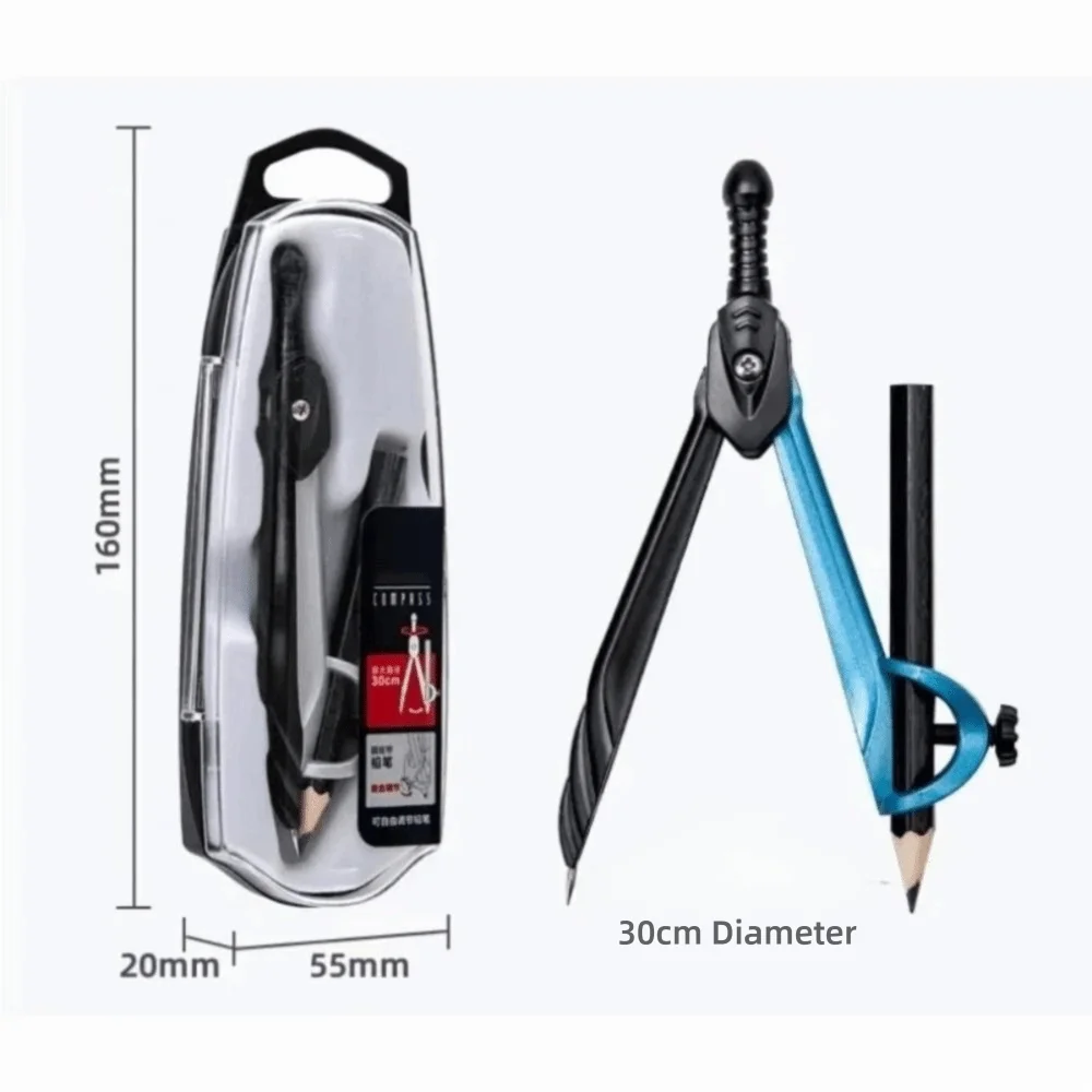 Adjustable Metal Drawing Compass 1–30cm | Students & Drafting Drafting Compass HIP