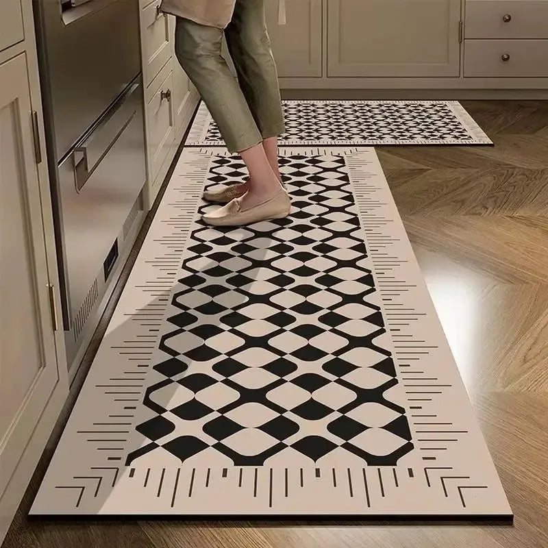 Plaid Kitchen Rug – Anti-Slip Quick Dry Floor Mat | 4 Sizes Kitchen Floor Mat HIP 3 40x120cm-Felt